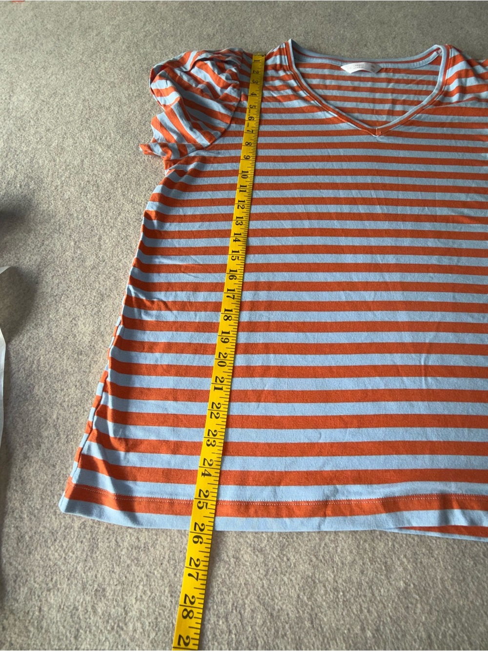 LC Lauren Conrad Orange and White Striped Short Sleeve Tee - Picture 5 of 6